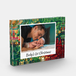 EERSTE CHRISTMAS | Baby Keepslag | ABSTRACT GROENE Fotoblokken