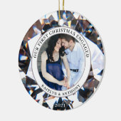 EERSTE CHRISTMAS INGENAGED Diamond 2 Foto Keramisch Ornament (Links)