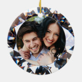 EERSTE CHRISTMAS INGENAGED Diamond 2 Foto Keramisch Ornament (Achterkant)