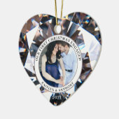 EERSTE CHRISTMAS INGENAGED Diamond Heart 2 Foto Keramisch Ornament (Links)