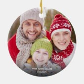 EERSTE CHRISTMAS NIEUW THUIS 2 Foto's rood Keramisch Ornament (Achterkant)