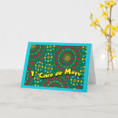 Eerste Cinco de Mayo, kleurrijke geometrische patr Kaart (Gele Bloem)