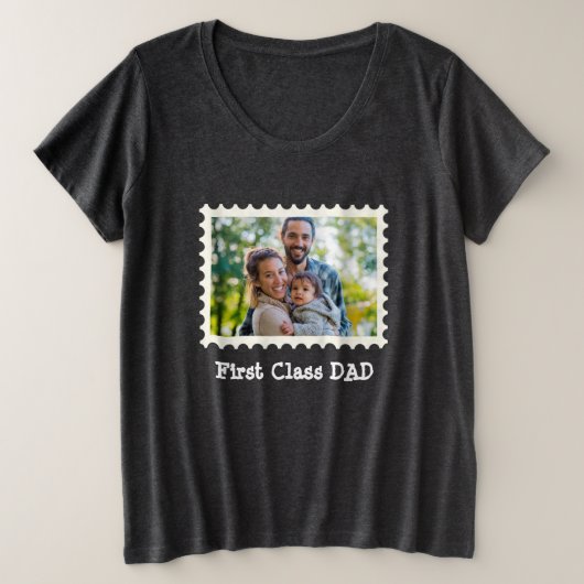 EERSTE CLASS DAD Beste vader aangepaste horizontal Grote Maat T-shirt (Design voorkant)