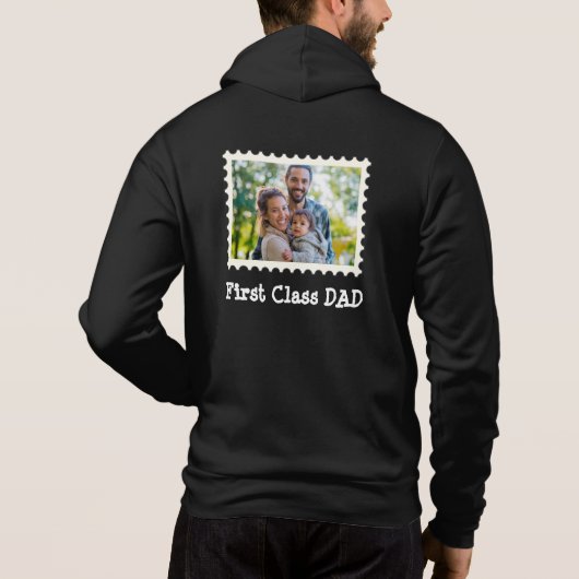 EERSTE CLASS DAD Beste vader aangepaste horizontal Hoodie (Achterkant)