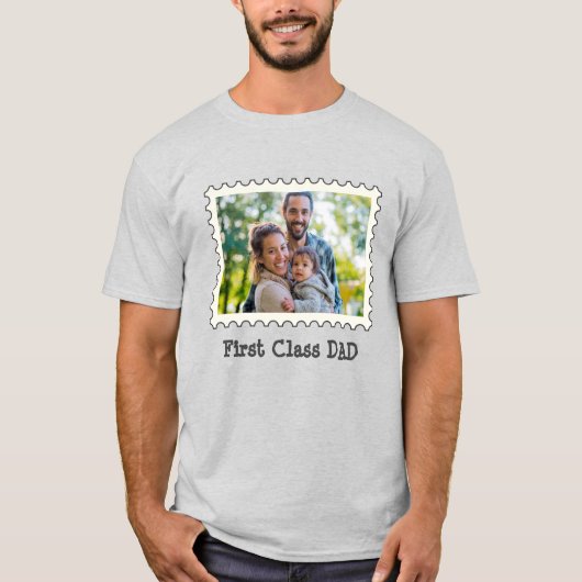 EERSTE CLASS DAD Beste vader aangepaste horizontal T-shirt (Voorkant)