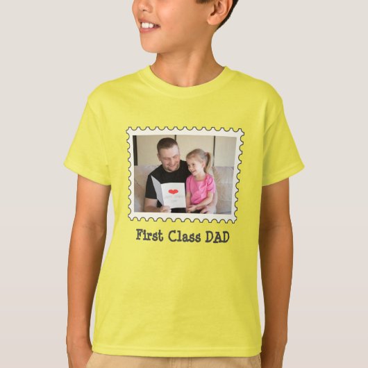 EERSTE CLASS DAD Beste vader aangepaste horizontal T-shirt (Voorkant)