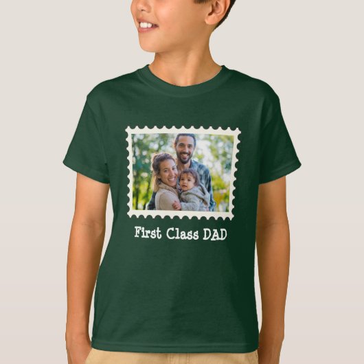 EERSTE CLASS DAD Beste vader aangepaste horizontal T-shirt (Voorkant)