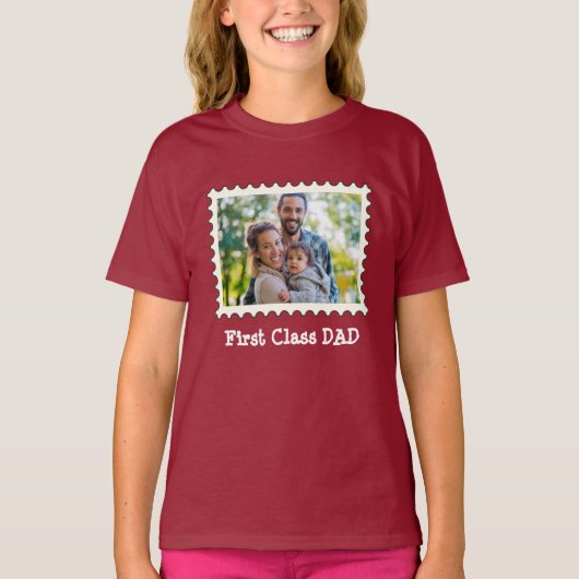 EERSTE CLASS DAD Beste vader aangepaste horizontal T-shirt (Voorkant)