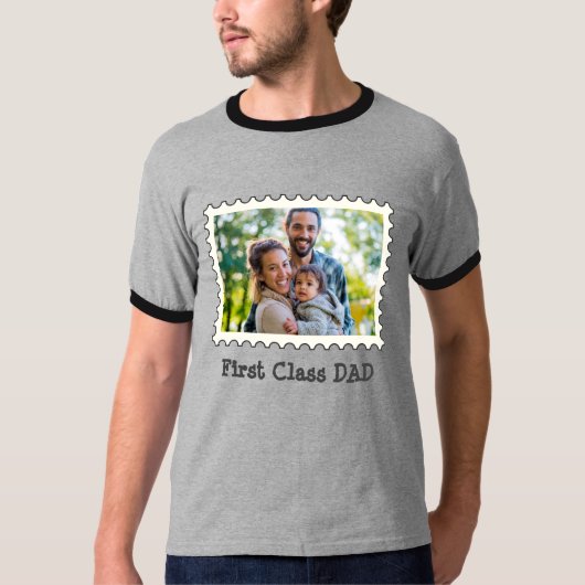 EERSTE CLASS DAD Beste vader aangepaste horizontal T-shirt (Voorkant)