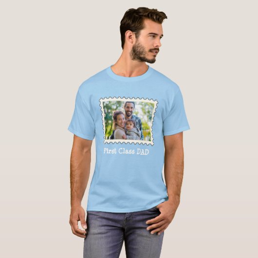 EERSTE CLASS DAD Beste vader aangepaste horizontal T-shirt (Voorkant volledig)