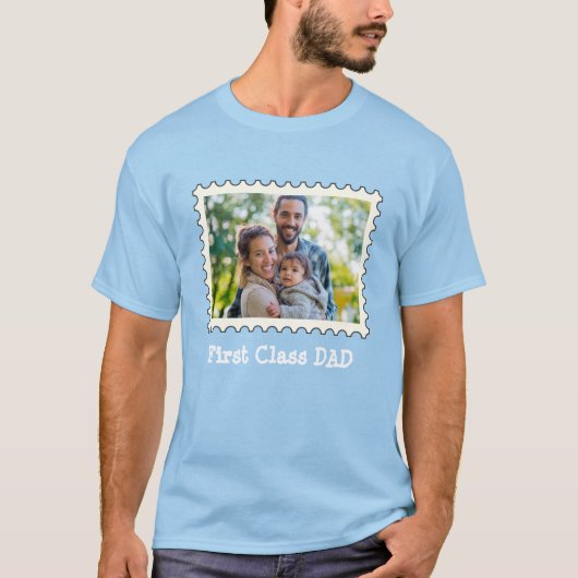EERSTE CLASS DAD Beste vader aangepaste horizontal T-shirt (Voorkant)