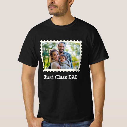 EERSTE CLASS DAD Beste vader aangepaste horizontal T-shirt (Voorkant)