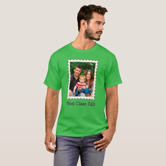 EERSTE CLASS DAD Beste vader ooit aangepaste foto T-shirt (Voorkant volledig)