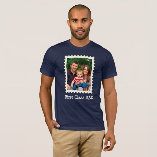 EERSTE CLASS DAD Beste vader ooit aangepaste foto T-shirt (Voorkant volledig)