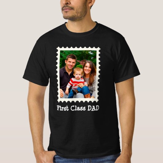 EERSTE CLASS DAD Beste vader ooit aangepaste foto T-shirt (Voorkant)