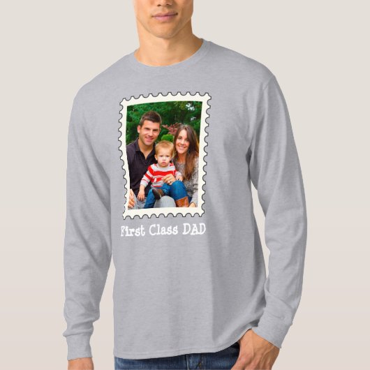 EERSTE CLASS DAD Beste vader ooit aangepaste foto T-shirt (Voorkant)