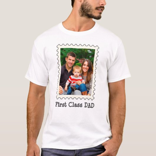 EERSTE CLASS DAD Beste vader ooit aangepaste foto T-shirt (Voorkant)