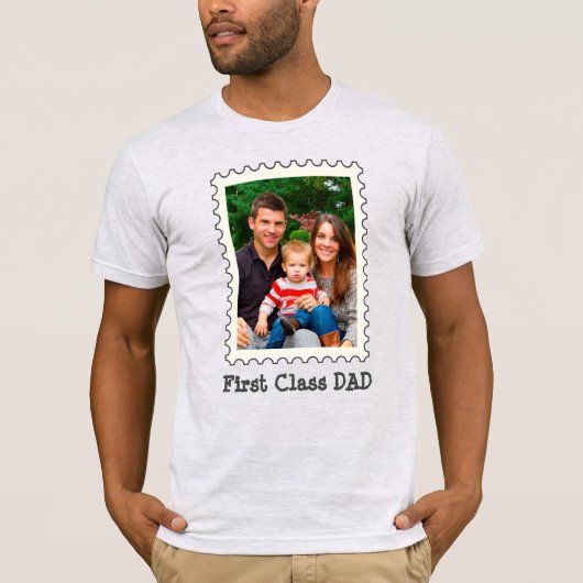EERSTE CLASS DAD Beste vader ooit aangepaste foto T-shirt (Voorkant)