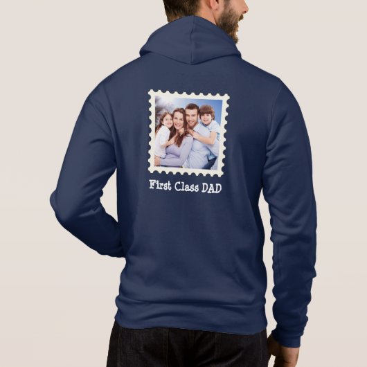 EERSTE CLASS DAD Beste vader ooit aangepaste vierk Hoodie (Achterkant)