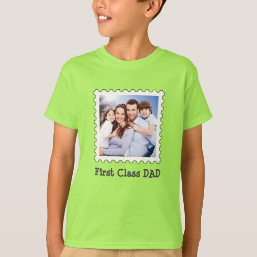 EERSTE CLASS DAD Beste vader ooit aangepaste vierk T-shirt (Voorkant)