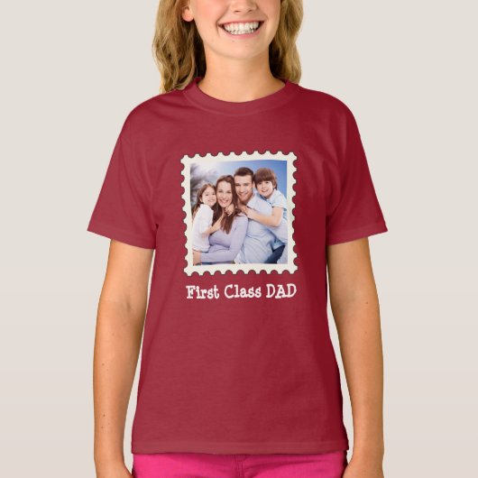 EERSTE CLASS DAD Beste vader ooit aangepaste vierk T-shirt (Voorkant)