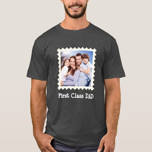 EERSTE CLASS DAD Beste vader ooit aangepaste vierk T-shirt (Voorkant)