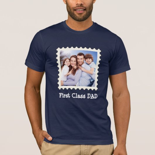 EERSTE CLASS DAD Beste vader ooit aangepaste vierk T-shirt (Voorkant)