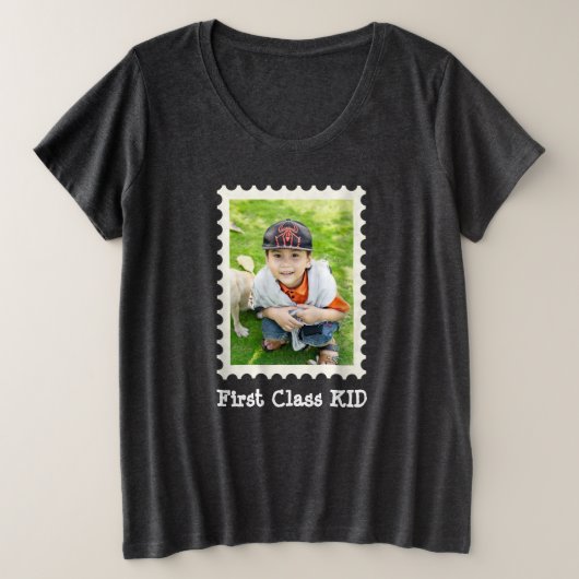 EERSTE CLASS KIND Beste Kind ooit aangepaste foto Grote Maat T-shirt (Design voorkant)