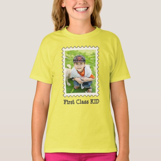 EERSTE CLASS KIND Beste Kind ooit aangepaste foto T-shirt (Voorkant)