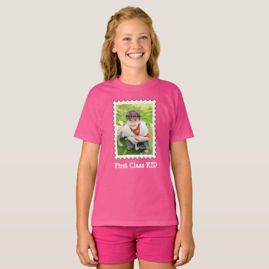 EERSTE CLASS KIND Beste Kind ooit aangepaste foto T-shirt (Voorkant volledig)