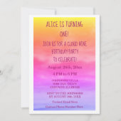 Eerste Cloud Negen Meisjes Verjaardagsfeest 1e roz Kaart (Voorkant)