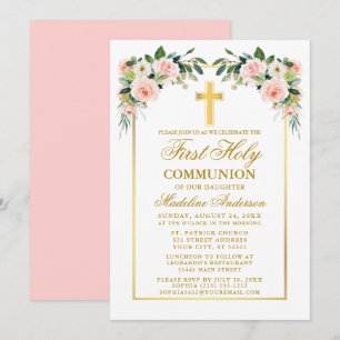 Eerste communale goudWaterverf Roze bloesem Kaart