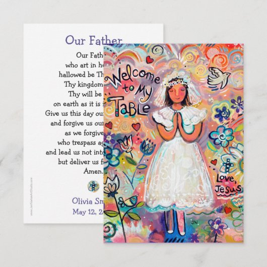 Eerste communale  Kaart van gebedden (Voorkant / Achterkant)