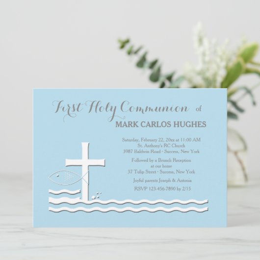 Eerste communautaire blauwe uitnodiging (Staand voorkant)