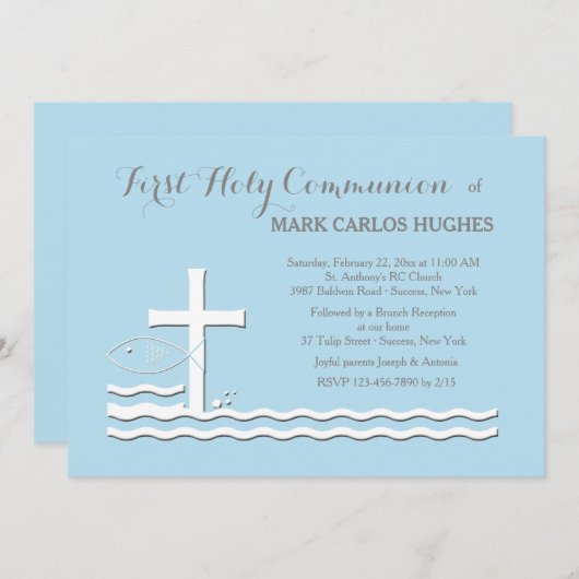 Eerste communautaire blauwe uitnodiging (Voorkant / Achterkant)