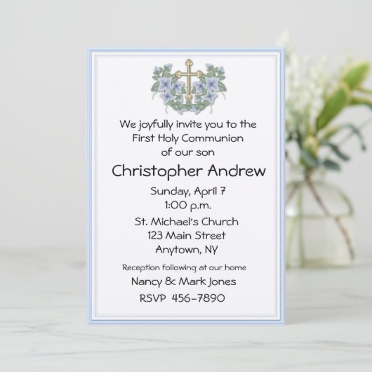 Eerste communautaire blauwe uitnodiging (Staand voorkant)