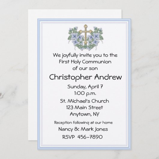 Eerste communautaire blauwe uitnodiging (Voorkant / Achterkant)