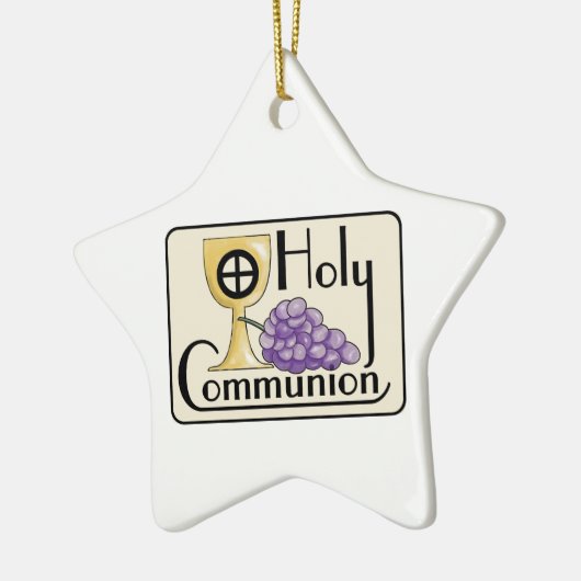 Eerste communautaire druiven en beker,  keramisch ornament (Links)