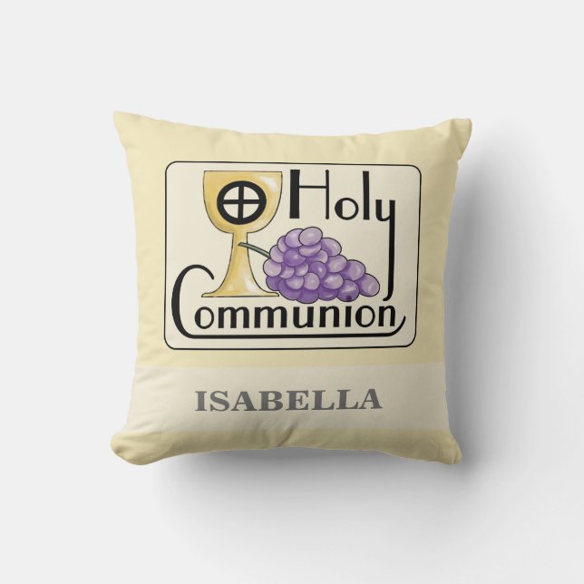 Eerste communautaire druiven en beker,  kussen (Voorkant)