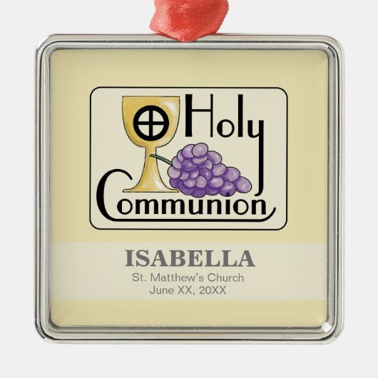 Eerste communautaire druiven en beker,  metalen ornament (Voorkant)