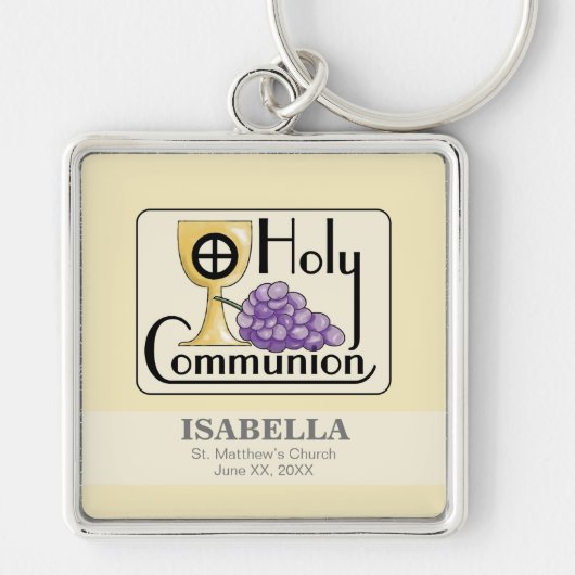 Eerste communautaire druiven en beker,  sleutelhanger (Voorkant)