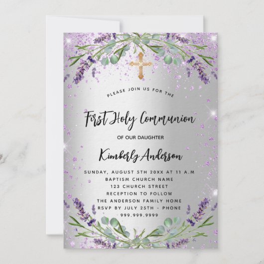 Eerste communautaire lavender Silver Violet luxe Kaart (Voorkant)