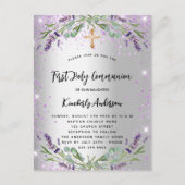Eerste communautaire lavender Silver Violet sparkl Uitnodiging Briefkaart (Voorkant)