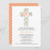 Eerste communautaire perzikenWaterverf Floral Cros Kaart (Voorkant / Achterkant)