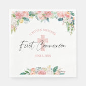 Eerste communautaire Waterverf Floral Roos roze kr Servet (Voorkant)