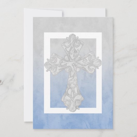 Eerste communautaire Waterverf Kruisgrijs en blauw Kaart (Voorkant)