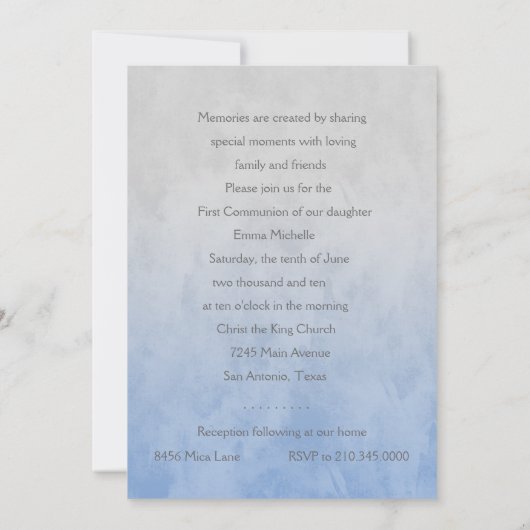 Eerste communautaire Waterverf Kruisgrijs en blauw Kaart (Achterkant)