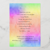 Eerste communautaire Waterverf Kruisregenboog Folie Uitnodiging (Achterkant)