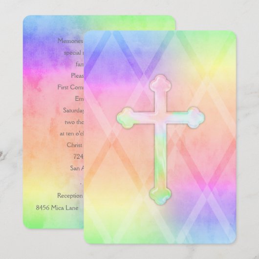 Eerste communautaire Waterverf Kruisregenboog Kaart (Voorkant / Achterkant)