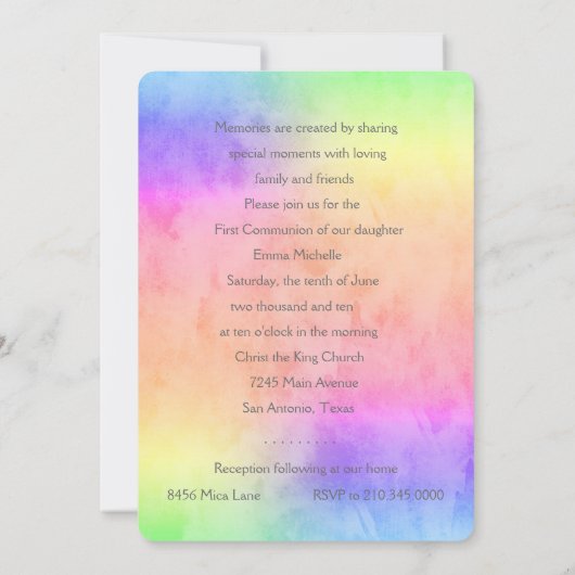 Eerste communautaire Waterverf Kruisregenboog Kaart (Achterkant)